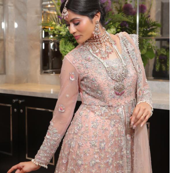 ROSE GOLD NET LEHENGA